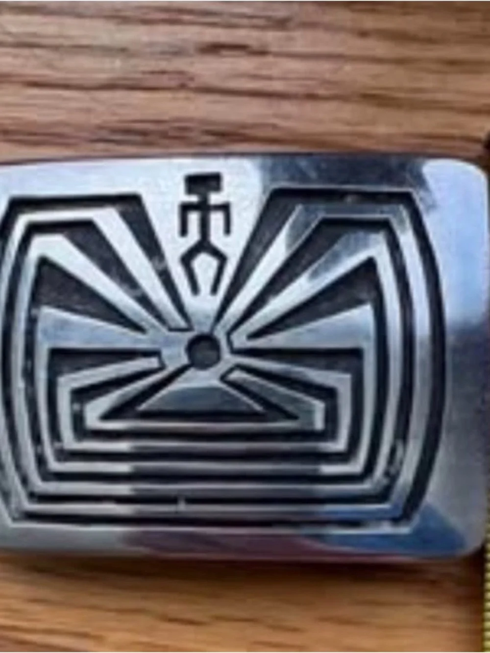 Vintage Hopi Man in the Maze Sterling Silver Belt Buckle